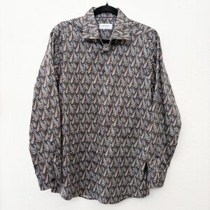 Eton Slim Fit Men's Paisley Long Sleeve Button Down Shirt Size 42 16 1/2
